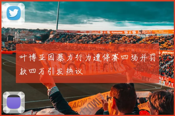 叶博亚因暴力行为遭停赛四场并罚款四万引发热议